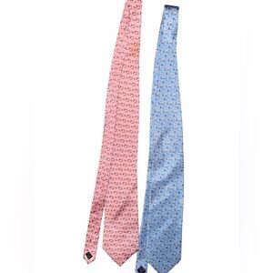 Meeting Street Handmade Set of 2 Ties schnauzer and setter dogs 100% Silk